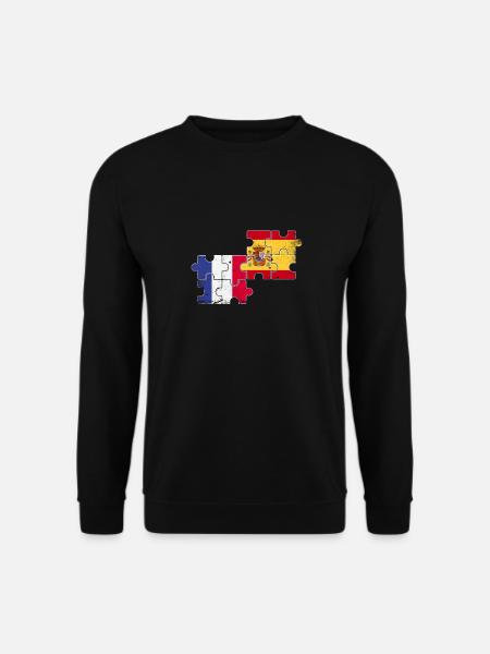 France Espagne Vintage drapeau Français - Sweat-shirt Unisexe - noir