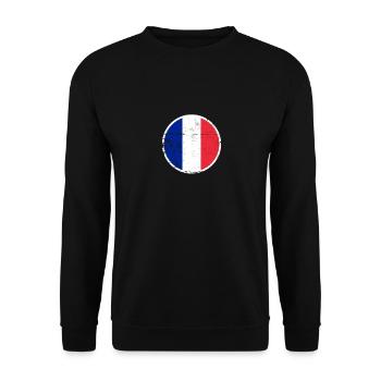 France Vintage French Flag French - Unisex Sweatshirt - black - Front - Alina (178cm) & Michal (187cm)