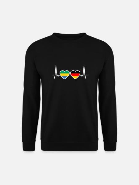 Gabon, Germany, Heartbeat, Flag, Gabonese - Unisex Sweatshirt - black