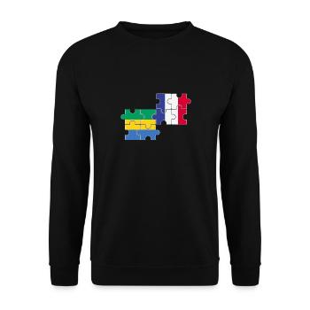 Gabon France Drapeau Français Gabonais - Sweat-shirt Unisexe - noir - Devant - Alina (178cm) & Michal (187cm)