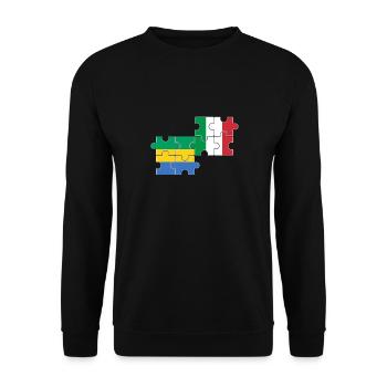 Gabon, Italie, drapeau, Italien, Gabonais - Sweat-shirt Unisexe - noir - Devant - Alina (178cm) & Michal (187cm)