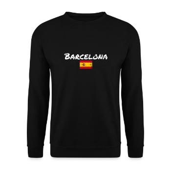 Barcelona Vintage Spain Spanish Flag Spanish - Unisex Sweatshirt - black - Front - Alina (178cm) & Michal (187cm)
