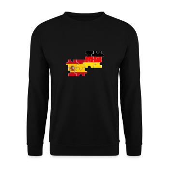 Spanien Deutschland Flagge Deutscher Spanier - Unisex Pullover - Schwarz - Vorne - Alina (178cm) & Michal (187cm)