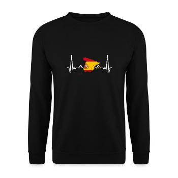 Espagne Vintage carte battement de cœur drapeau espagnol - Sweat-shirt Unisexe - noir - Devant - Alina (178cm) & Michal (187cm)