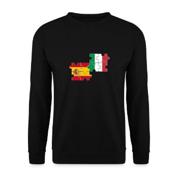 Spain Italy Flag Italians Spaniards - Unisex Sweatshirt - black - Front - Alina (178cm) & Michal (187cm)