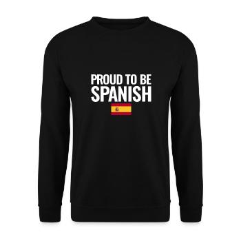 Proud To Be Spanish Spain Spanish Flag - Unisex Sweatshirt - black - Front - Alina (178cm) & Michal (187cm)