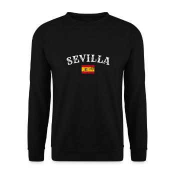 Seville Vintage Spain Spanish Flag Spanish - Unisex Sweatshirt - black - Front - Alina (178cm) & Michal (187cm)
