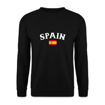 Spain Spanien Spanische Flagge Spanier - Unisex Pullover - Schwarz - Vorne - Alina (178cm) & Michal (187cm)