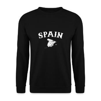 Spain Vintage Spanien Karte Spanische Spanier - Unisex Pullover - Schwarz - Vorne - Alina (178cm) & Michal (187cm)