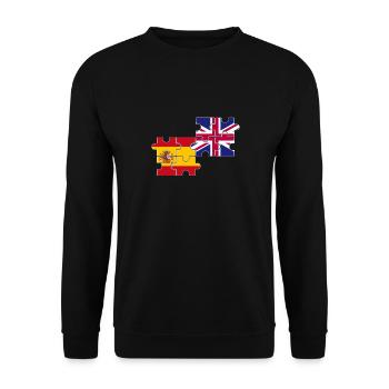 Espagne Royaume-Uni Drapeau Espagnol britannique - Sweat-shirt Unisexe - noir - Devant - Alina (178cm) & Michal (187cm)