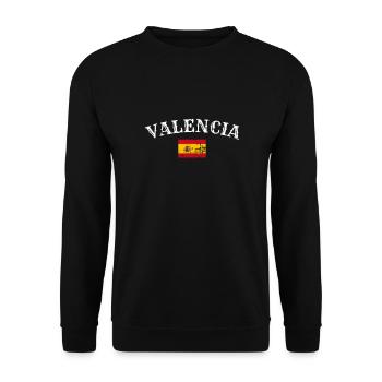 Valencia Vintage Spain Spanish Flag Spanish - Unisex Sweatshirt - black - Front - Alina (178cm) & Michal (187cm)