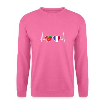 Eritrea Frankreich Vintage Herzschlag Flagge - Unisex Pullover - Pink - Vorne