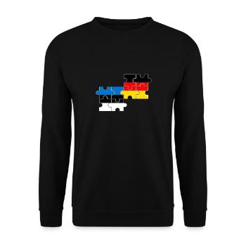 Estland Deutschland Flagge Deutsch Este - Unisex Pullover - Schwarz - Vorne - Alina (178cm) & Michal (187cm)