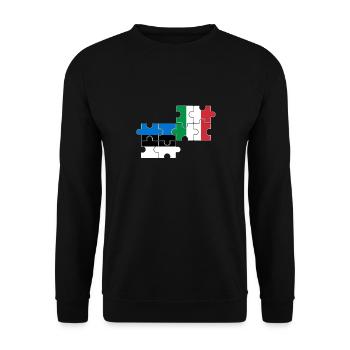Estland Italien Flagge Italienisch Este - Unisex Pullover - Schwarz - Vorne - Alina (178cm) & Michal (187cm)