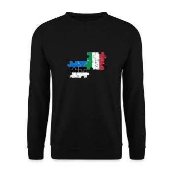 Estland Italien Vintage Flagge Italienisch Este - Unisex Pullover - Schwarz - Vorne - Alina (178cm) & Michal (187cm)