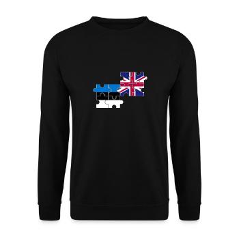 Estland UK Flagge Britisch Estnisch - Unisex Pullover - Schwarz - Vorne - Alina (178cm) & Michal (187cm)