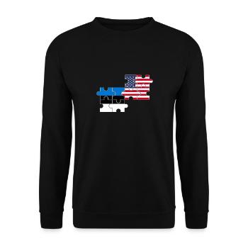 Estonie États-Unis Drapeau Américain Estonien - Sweat-shirt Unisexe - noir - Devant - Alina (178cm) & Michal (187cm)