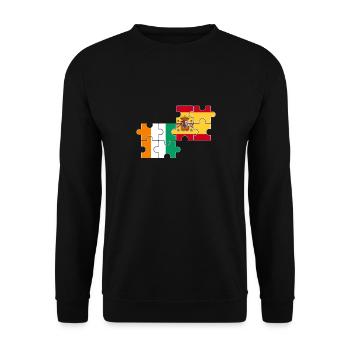 Côte d'Ivoire Spain flag Spanish Ivorian - Unisex Sweatshirt - black - Front - Alina (178cm) & Michal (187cm)