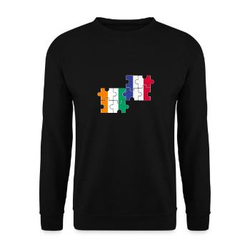 Côte d'Ivoire France flag French Ivorian - Unisex Sweatshirt - black - Front - Alina (178cm) & Michal (187cm)