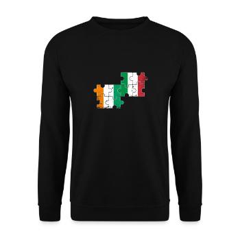 Côte d’Ivoire Italie Vintage Drapeau Ivoirien - Sweat-shirt Unisexe - noir - Devant - Alina (178cm) & Michal (187cm)