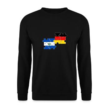 El Salvador Germany Flag German - Unisex Sweatshirt - black - Front - Alina (178cm) & Michal (187cm)