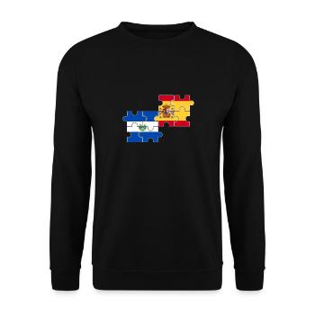 El Salvador Espagne Drapeau Espagnols Salvadoriens - Sweat-shirt Unisexe - noir - Devant - Alina (178cm) & Michal (187cm)
