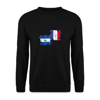 El Salvador France Vintage drapeau - Sweat-shirt Unisexe - noir - Devant - Alina (178cm) & Michal (187cm)