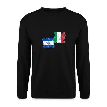 El Salvador Italie Vintage drapeau salvadorien - Sweat-shirt Unisexe - noir - Devant - Alina (178cm) & Michal (187cm)