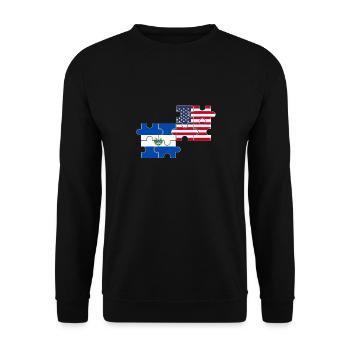 El Salvador États-Unis Drapeau Américain - Sweat-shirt Unisexe - noir - Devant - Alina (178cm) & Michal (187cm)