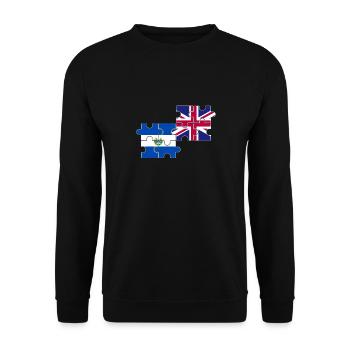 El Salvador UK Flag British Salvadoran - Sweat-shirt Unisexe - noir - Devant - Alina (178cm) & Michal (187cm)