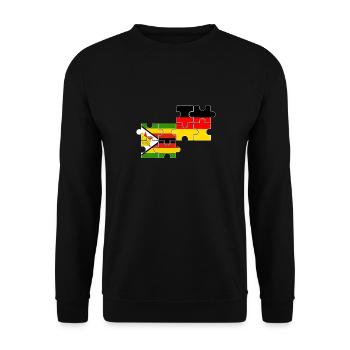 Zimbabwe Germany Flag German Zimbabwean - Unisex Sweatshirt - black - Front - Alina (178cm) & Michal (187cm)