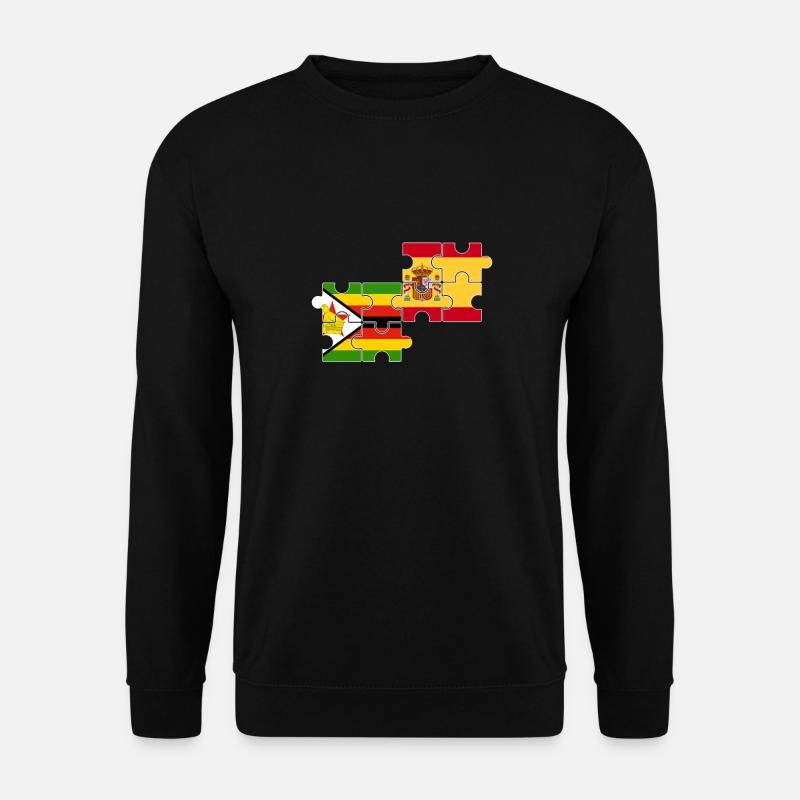 Zimbabwe Espagne Drapeau Espagnol Zimbabwéen - Sweat-shirt Unisexe - noir