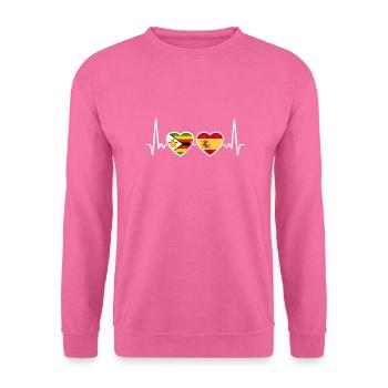 Zimbabwe Espagne Vintage Heartbeat drapeau - Sweat-shirt Unisexe - rose - Devant
