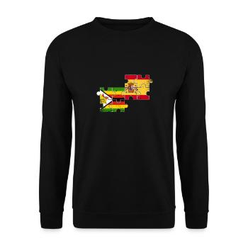 Zimbabwe Spain Vintage Flag Spanish Zimbabwean - Unisex Sweatshirt - black - Front - Alina (178cm) & Michal (187cm)