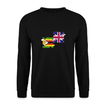 Zimbabwe UK Flagge Britisch Zimbabwisch - Unisex Pullover - Schwarz - Vorne - Alina (178cm) & Michal (187cm)