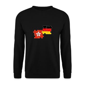 Hong Kong Germany Flag German Hong Kongers - Unisex Sweatshirt - black - Front - Alina (178cm) & Michal (187cm)