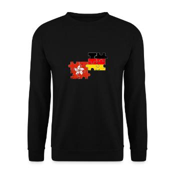 Hong Kong Allemagne Vintage drapeau Hong Kong - Sweat-shirt Unisexe - noir - Devant - Alina (178cm) & Michal (187cm)