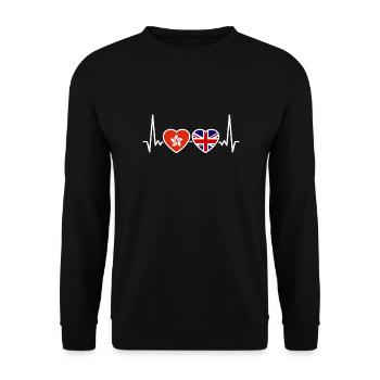 Hong Kong UK Heartbeat Flag British Hong Kong - Unisex Sweatshirt - black - Front - Alina (178cm) & Michal (187cm)