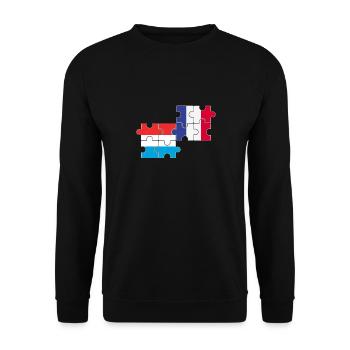 Luxembourg France Drapeau Français Luxembourgeois - Sweat-shirt Unisexe - noir - Devant - Alina (178cm) & Michal (187cm)