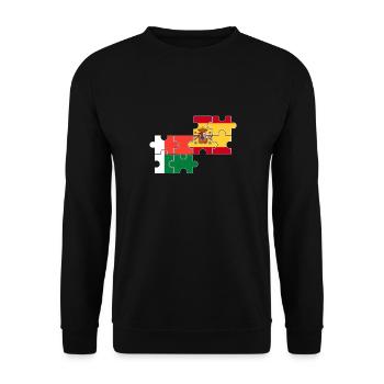 Madagascar Spain Flag Spanish Malagasy - Unisex Sweatshirt - black - Front - Alina (178cm) & Michal (187cm)