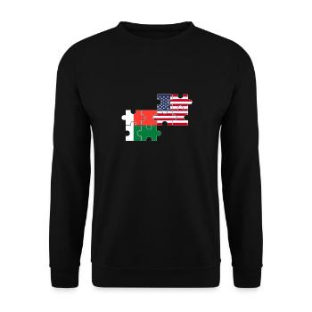 Madagascar USA Flag American Malagasy - Unisex Sweatshirt - black - Front - Alina (178cm) & Michal (187cm)