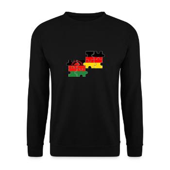Malawi Germany Flag German Malawian - Unisex Sweatshirt - black - Front - Alina (178cm) & Michal (187cm)