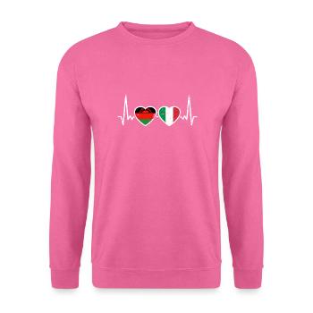 Malawi Italie Vintage coeur battement drapeau malawite - Sweat-shirt Unisexe - rose - Devant
