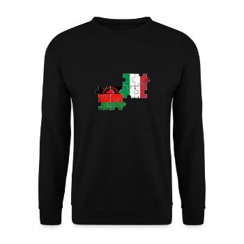 Malawi Italy Vintage Flag Italian Malawian - Unisex Sweatshirt - black - Front - Alina (178cm) & Michal (187cm)