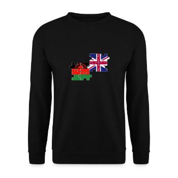 Malawi UK Flag British Malawians - Unisex Sweatshirt - black - Front - Alina (178cm) & Michal (187cm)