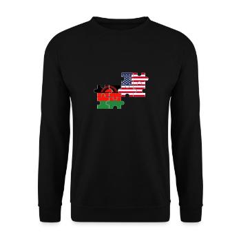 Malawi USA Flag American Malawians - Unisex Sweatshirt - black - Front - Alina (178cm) & Michal (187cm)