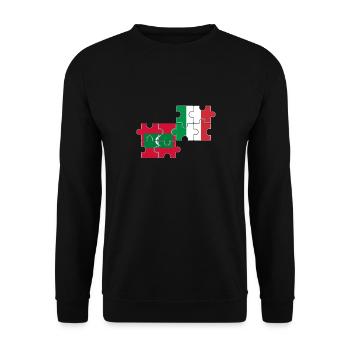 Maldives Italie Drapeau Italien Maldivien - Sweat-shirt Unisexe - noir - Devant - Alina (178cm) & Michal (187cm)