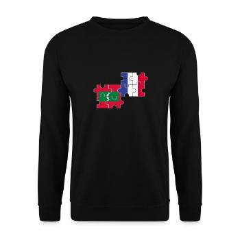 Maldives France Drapeau Français Maldivien - Sweat-shirt Unisexe - noir - Devant - Alina (178cm) & Michal (187cm)