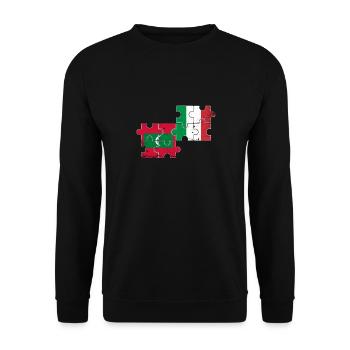 Malediven Italien Vintage Flagge Malediver - Unisex Pullover - Schwarz - Vorne - Alina (178cm) & Michal (187cm)