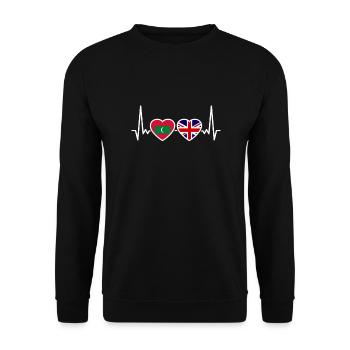 Malediven UK Herzschlag Flagge Britisch Malediver - Unisex Pullover - Schwarz - Vorne - Alina (178cm) & Michal (187cm)